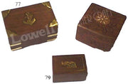 WOODEN SQUARE  CARVED BOX