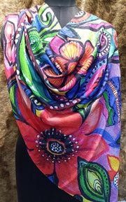 Wool Digital Print Stole Wholesale