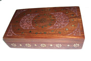 CARVING WOODEN BOX BRASS INLAY (10