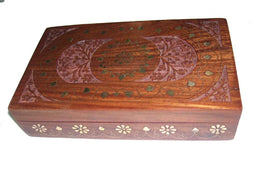 CARVING WOODEN BOX BRASS INLAY (10