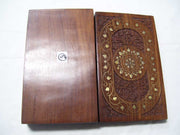 CARVING WOODEN BOX BRASS INLAY (10