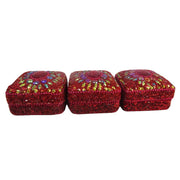 SQUARE SHAPE ETHNIC GLITTER WORK JEWELERY BOXES LAC ITEM