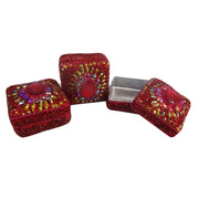 SQUARE SHAPE ETHNIC GLITTER WORK JEWELERY BOXES LAC ITEM