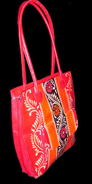 BATIK PRINT LEATHER BAG