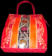 BATIK PRINT LEATHER BAG