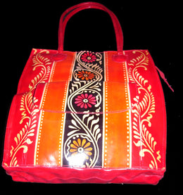 BATIK PRINT LEATHER BAG