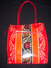 BATIK PRINT LEATHER BAG