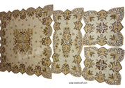 Golden net Bead embroidery square tablecloth 4 color