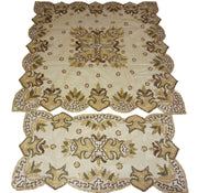 Golden net Bead embroidery square tablecloth 4 color