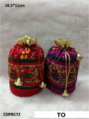Dry Fruit Ethnic Clutch Silk Potli pouch bag
