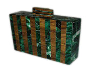 STRIPE  DESIGN ACRYLIC OR RESIN LADIES CLUTCH PURSE BAG