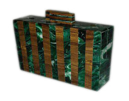 STRIPE  DESIGN ACRYLIC OR RESIN LADIES CLUTCH PURSE BAG