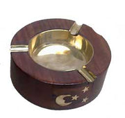 ROUND SHAPE WOODEN ASHTRAY HOUSE CAR CIGRATTE GIFT