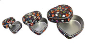 A Set of 3pcs Glitter Mirror Work Beaded Jewellery Boxes Lac Item (Multi)