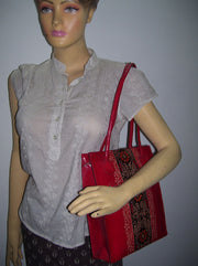 BATIK PRINT LEATHER BAG