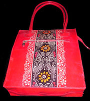 BATIK PRINT LEATHER BAG