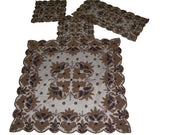 NET  EMBROIDERY TABLE COVER (4 PCS SET)