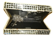 STRIPE  DESIGN ACRYLIC OR RESIN LADIES CLUTCH PURSE BAG
