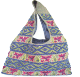 EMBROIDERY COTTON SHOULDER BAG