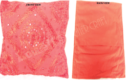 MIRROR & THREAD WORK CUSHION COVER