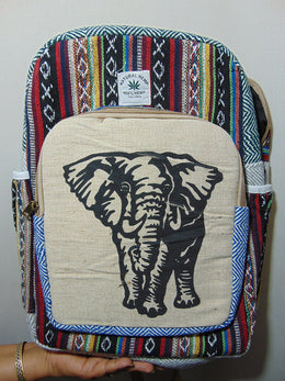 Hemp Laptop Backpack Bag screen print