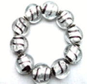 SILVER FOIL GLASS BEAD BRACELET