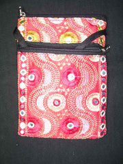 MIRROR & ZARI  EMBROIDERY BORDER MOBILE & PASSPORT BAG