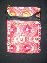 MIRROR & ZARI  EMBROIDERY BORDER MOBILE & PASSPORT BAG