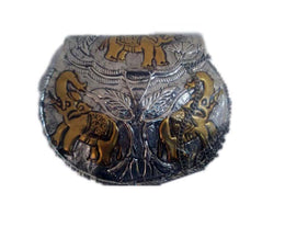 HANDMADE BRASS METAL ENGRAVE CLUTCH BAG,