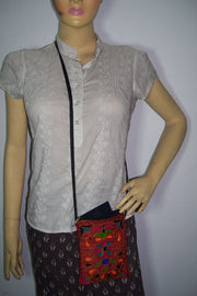 GUJRATI ARI  EMBROIDERY  MOBILE & PASSPORT BAG