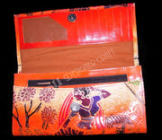 EMBOSS MOTIF LEATHER CLUTCH BAG