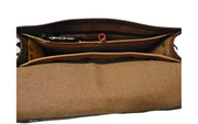 EMBOSS MOTIF LEATHER CLUTCH BAG