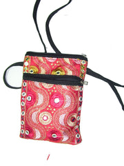 MIRROR & ZARI  EMBROIDERY BORDER MOBILE & PASSPORT BAG