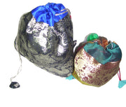 SILK BORDER DRAWSTRING POUCH