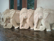 WOODEN ELEPHANT CHILD & TREE IN TRUNK