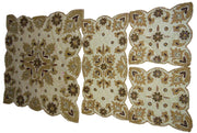 Golden net Bead embroidery table cover Square