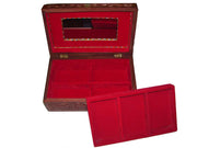 CARVING WOODEN BOX WITH BRASS INLAY  (10