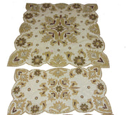 Golden net Bead embroidery table cover Square