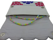 Handcrafted Multicolor Floral Scalloped Beaded Clutch Purse