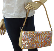 Handcrafted Metallic Disco Sequin Convertible Evening Clutch Bag