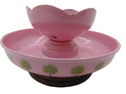 Metal Charcoal Incense Burner palm tree print with Wooden Handle