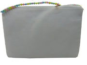 Handcrafted Multicolor Wildflower Beaded Zipper Clutch Bag