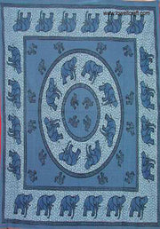 FLORAL HIPPIE ELEPHANT MANDALA TAPESTRY