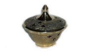 Brass Champhor Incense Burner Embossed With Net