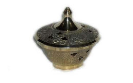 Brass Champhor Incense Burner Embossed With Net