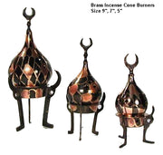 BRASS INCENSE BURNER COPPER OXIDIZED