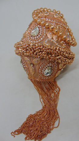 Metal Gold Clutch Handcrafted Stone Evening Bag