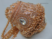 Metal Gold Clutch Handcrafted Stone Evening Bag