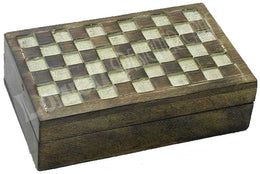 WOODEN  CHECK DESIGN  BOX