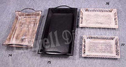 HANDMADE LUXURY WOODEN SEVING TRAY DECORATED